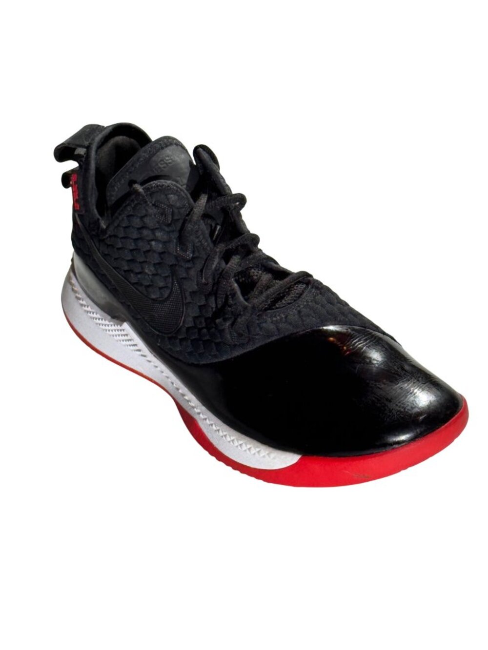 Nike Lebron Witness IV Mens Basketball Shoes Size 10.5 Black/Red Mesh & Syntheti